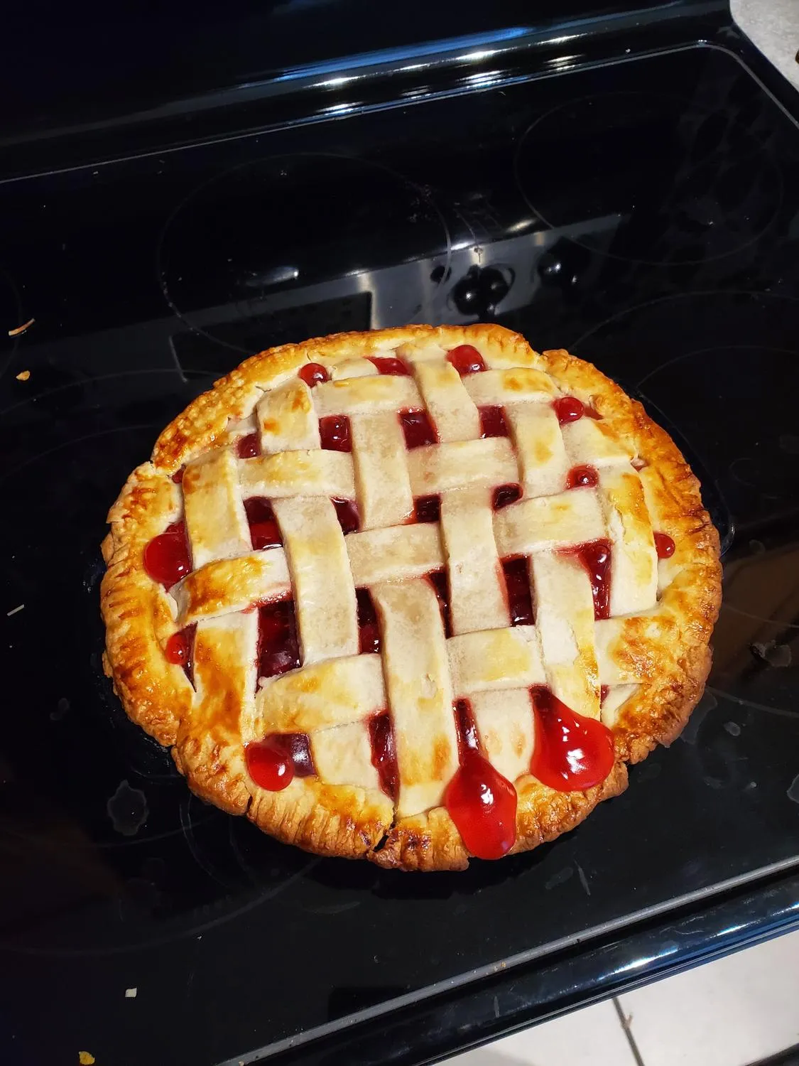 Cherry Pie at Sweet Home Bakery in Bowness Calgary - Classic homestyle pie with flaky, buttery crust filled with perfectly tart cherries